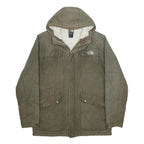 THE NORTH FACE Mens Green Cotton Blend Jacket M Hooded Zip Casual Outdoor
