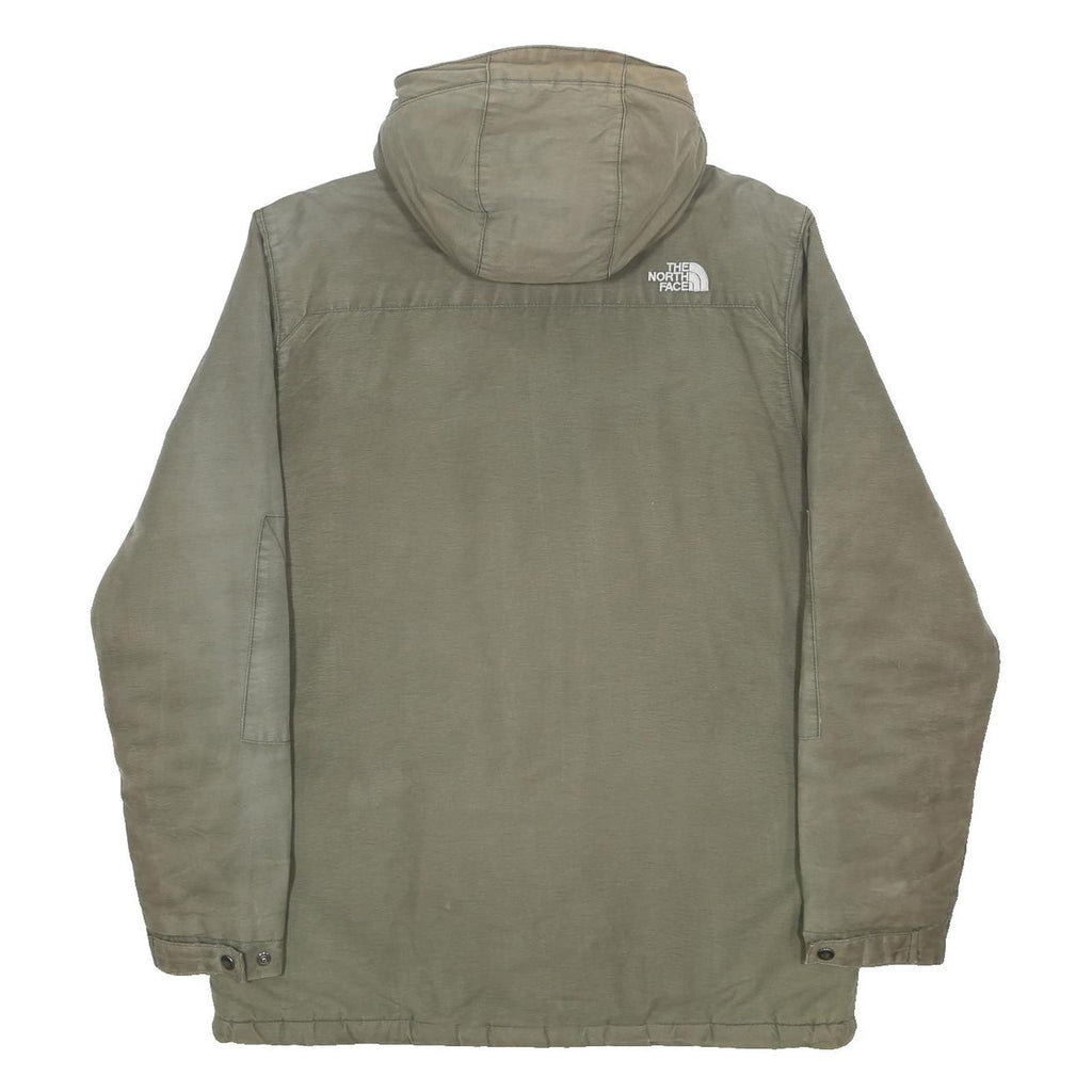 THE NORTH FACE Mens Green Cotton Blend Jacket M Hooded Zip Casual Outdoor