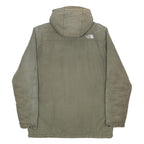 THE NORTH FACE Mens Green Cotton Blend Jacket M Hooded Zip Casual Outdoor