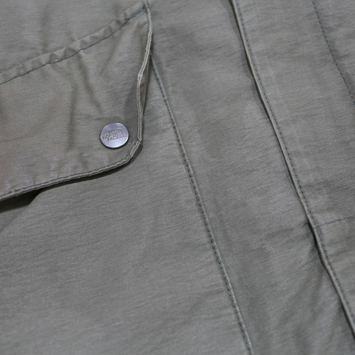 THE NORTH FACE Mens Green Cotton Blend Jacket M Hooded Zip Casual Outdoor