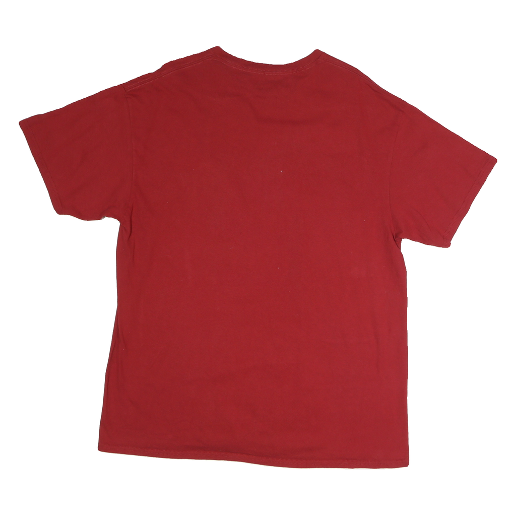 DISNEY Mens Red Mickey Mouse Graphic T-Shirt XL Short Sleeve Crew Neck