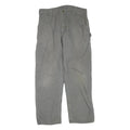 CARHARTT Mens Regular Grey Cotton Blend Trousers W36 L32 Workwear Zip Closure