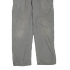 CARHARTT Mens Regular Grey Cotton Blend Trousers W36 L32 Workwear Zip Closure