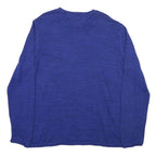 TOMMY JEANS Mens Blue Plain Cotton Blend Crew Neck Basic Knit Jumper XL Casual