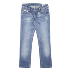 DIESEL Womens Slim Blue Denim Straight Jeans Cotton Blend W28 L27 Classic Blue