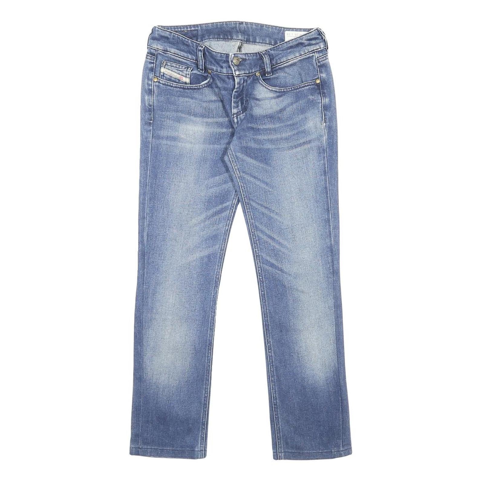 DIESEL Womens Slim Blue Denim Straight Jeans Cotton Blend W28 L27 Classic Blue