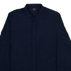 REPLAY Slim Fit Mens Plain Shirt Blue Long Sleeve M