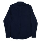 REPLAY Slim Fit Mens Plain Shirt Blue Long Sleeve M