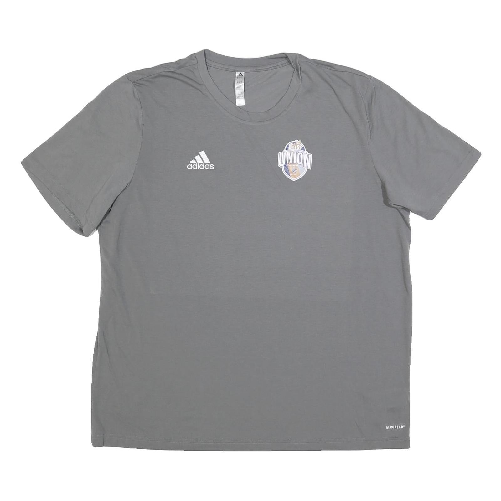 ADIDAS Mens Grey Union Graphic T-Shirt XL Short Sleeve Crew Neck Athletic Sports