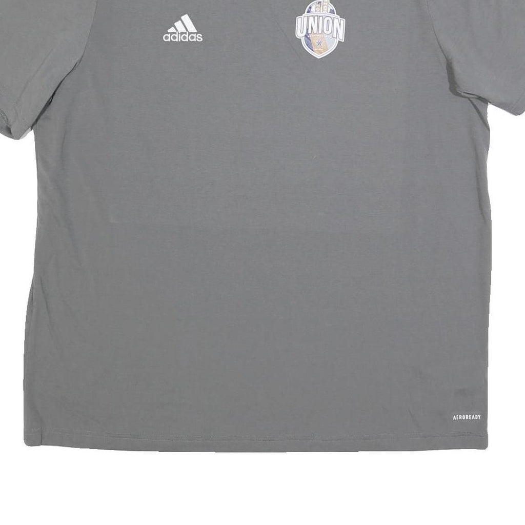 ADIDAS Mens Grey Union Graphic T-Shirt XL Short Sleeve Crew Neck Athletic Sports
