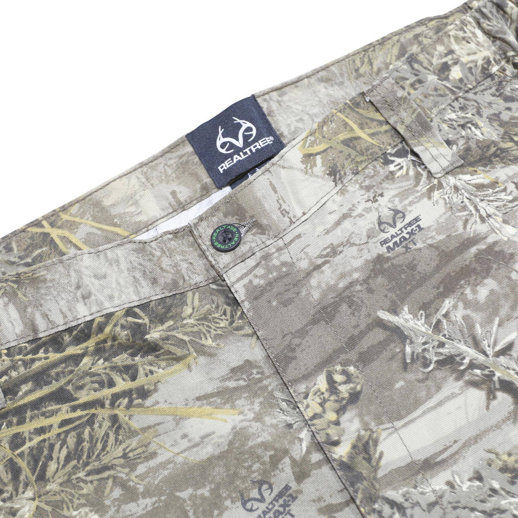 REAL TREE Mens Cotton Blend Beige Camouflage Relaxed Cargo Trousers W42 L32