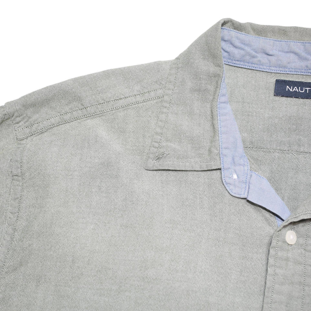 NAUTICA Mens Grey Cotton Blend Casual Shirt 2XL Long Sleeve Button Collar