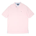 TOMMY HILFIGER Mens Pink Short Sleeve Plain XL Cotton Blend Polo Shirt Classic