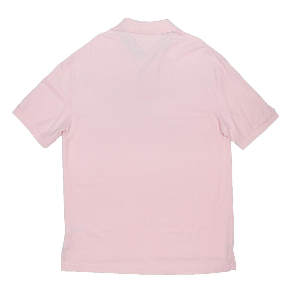 TOMMY HILFIGER Mens Pink Short Sleeve Plain XL Cotton Blend Polo Shirt Classic