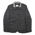 NAUTICA Womens Black & Grey Checked Quilted Button Jacket M Polyester Woven