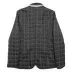 NAUTICA Womens Black & Grey Checked Quilted Button Jacket M Polyester Woven