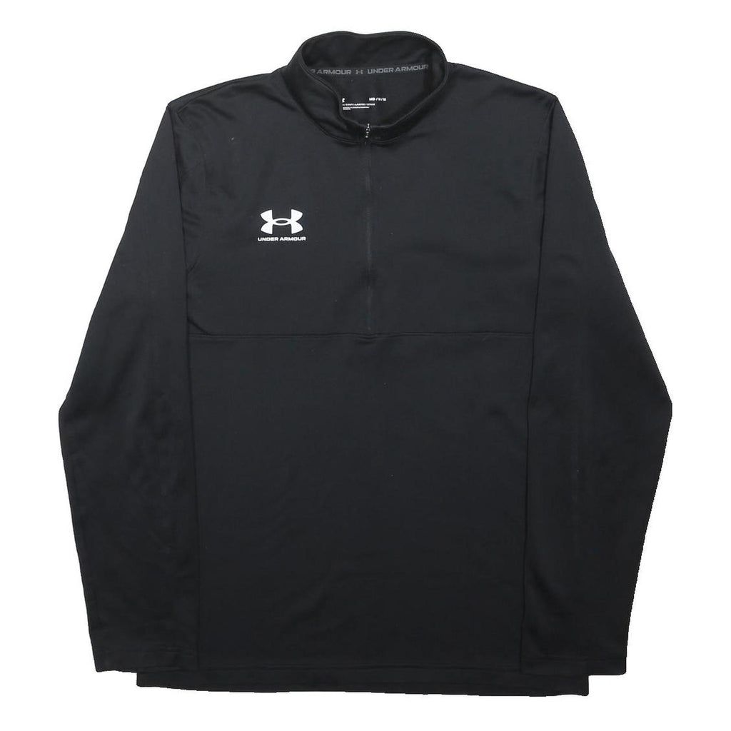 UNDER ARMOUR Mens Black Pullover Jumper Plain Crew Neck Regular Fit M
