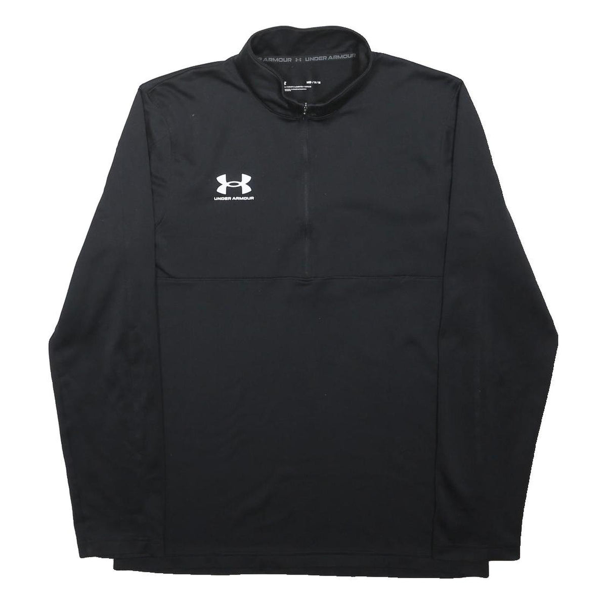 UNDER ARMOUR Mens Black Pullover Jumper Plain Crew Neck Regular Fit M