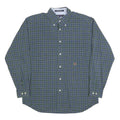 TOMMY HILFIGER Mens Green & Blue Check Shirt M Button Down Cotton Blend