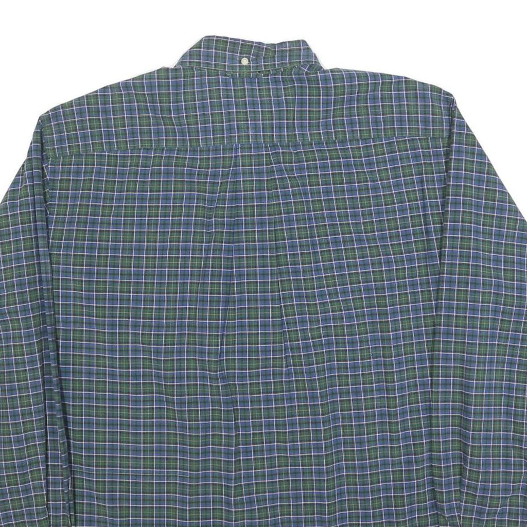 TOMMY HILFIGER Mens Green & Blue Check Shirt M Button Down Cotton Blend