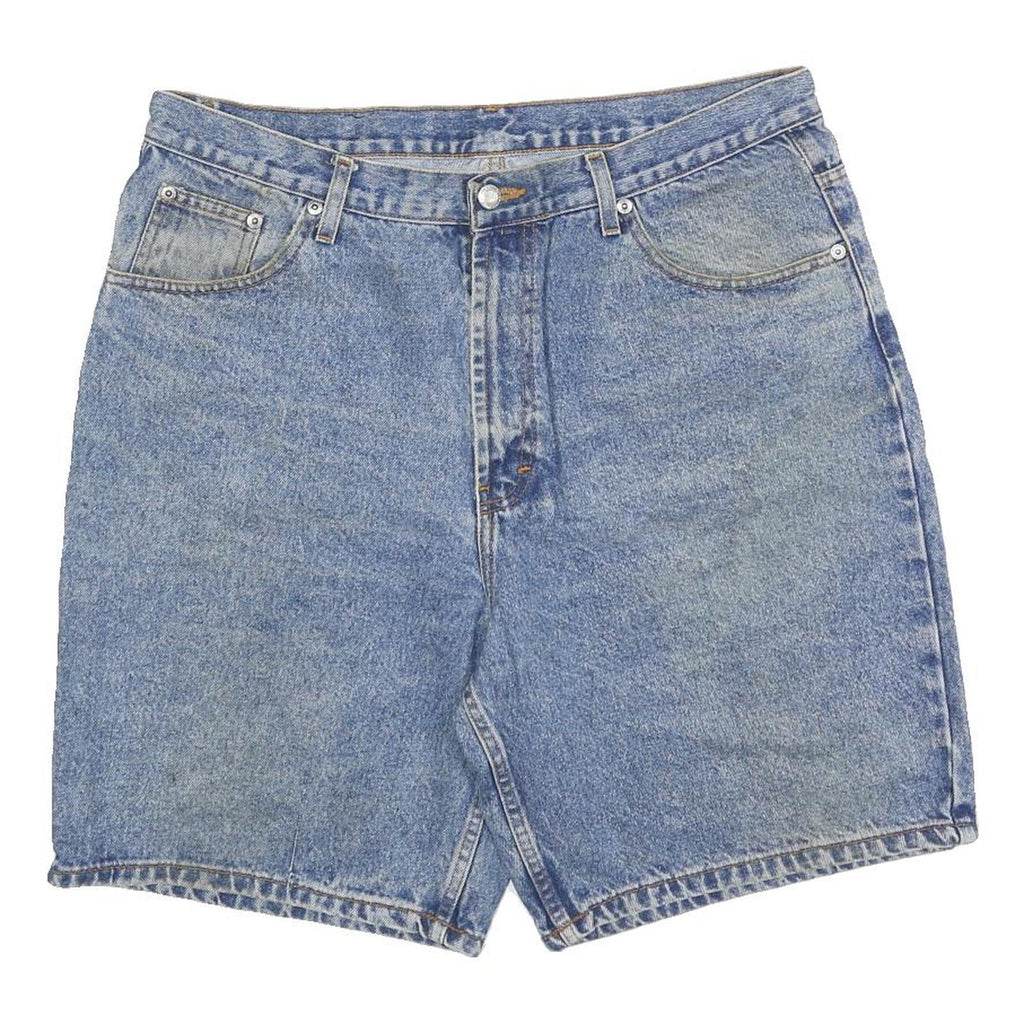 MEMBERS MARK Mens Denim Blue Casual Shorts L W36 Cotton Blend Comfortable Fit