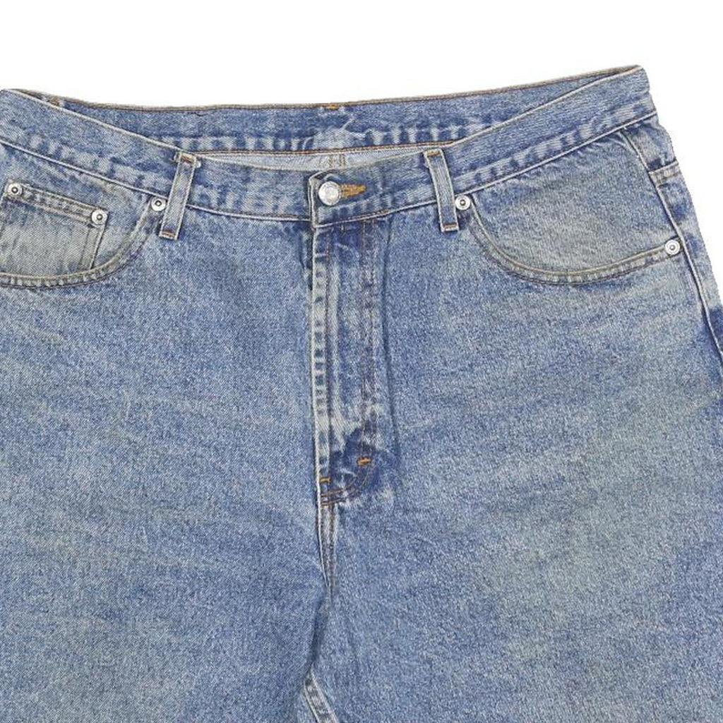 MEMBERS MARK Mens Denim Blue Casual Shorts L W36 Cotton Blend Comfortable Fit