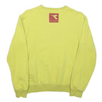 DIADORA Womens Yellow Sweatshirt S Crew Neck Cotton Blend Casual Pullover