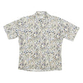 PIERRE CARDIN Mens Beige Leaf Print Cotton Blend Casual Shirt L Lightweight