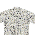 PIERRE CARDIN Mens Beige Leaf Print Cotton Blend Casual Shirt L Lightweight