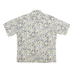 PIERRE CARDIN Mens Beige Leaf Print Cotton Blend Casual Shirt L Lightweight