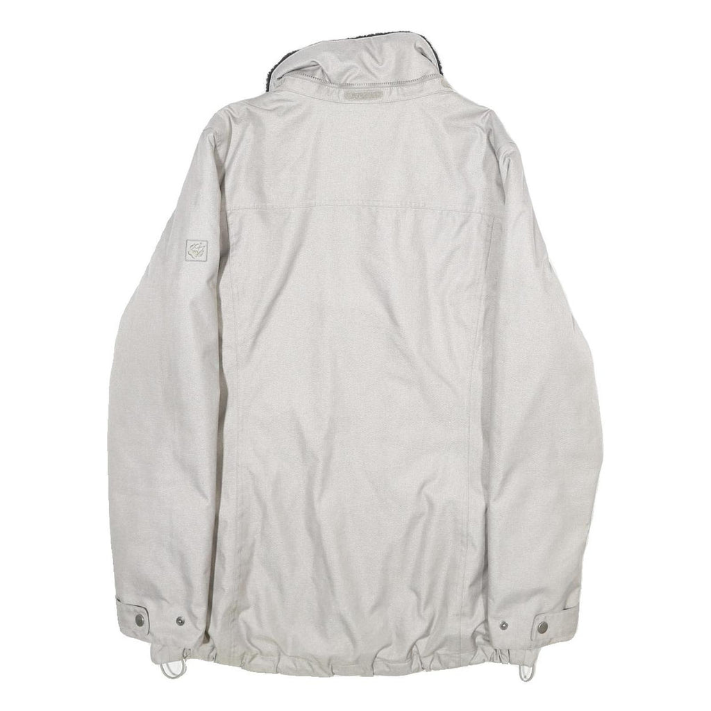 JACK WOLFSKIN Womens Beige Jacket UK 12 Polyester Outdoor Zip Plain