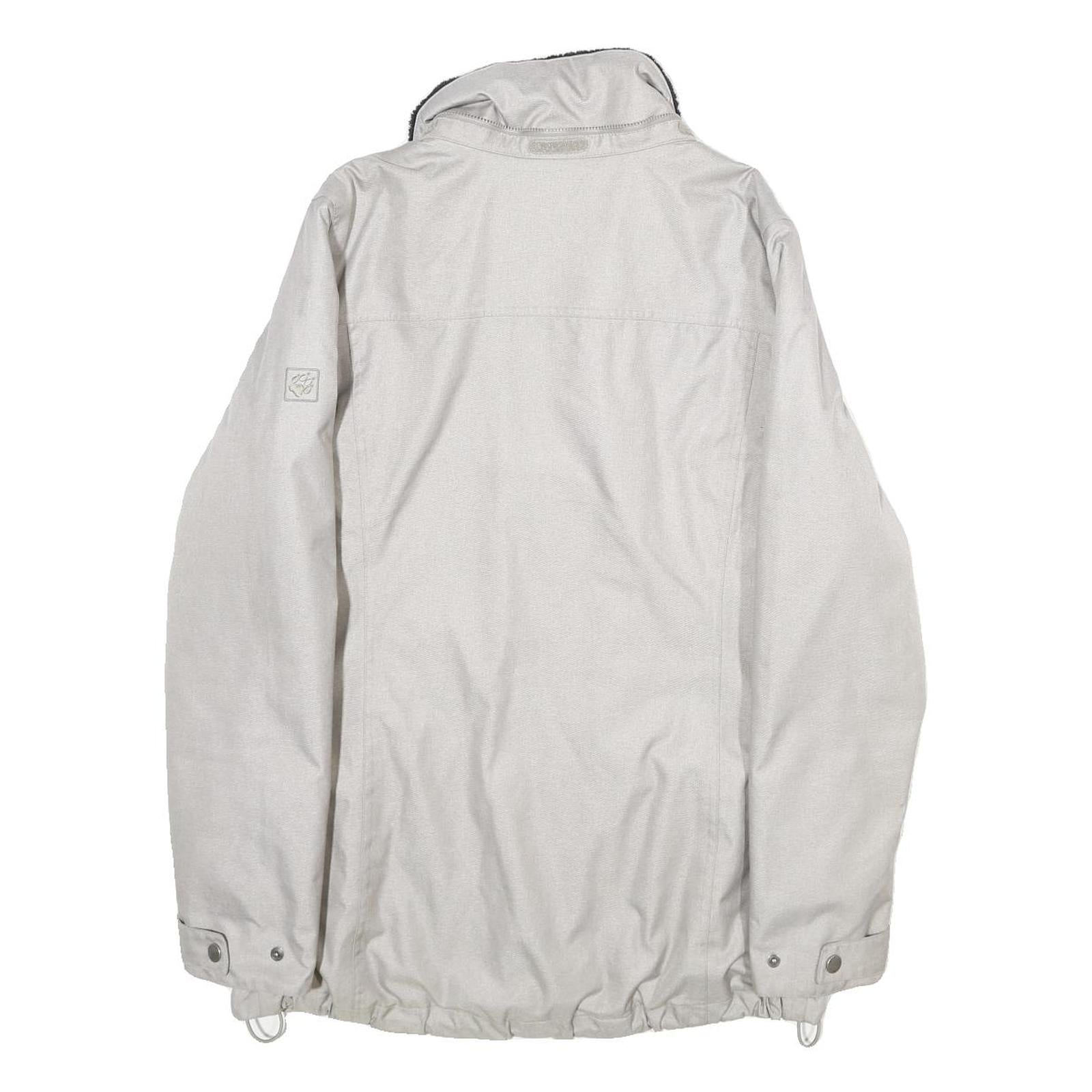 JACK WOLFSKIN Womens Beige Jacket UK 12 Polyester Outdoor Zip Plain