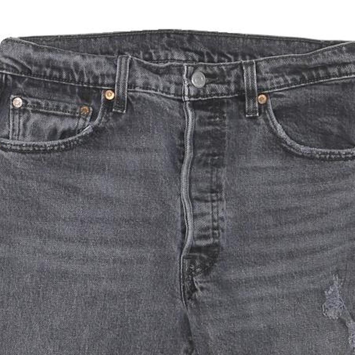 LEVI'S Womens Shorts Black Denim Cut-Off Distressed S W35 Casual Summer