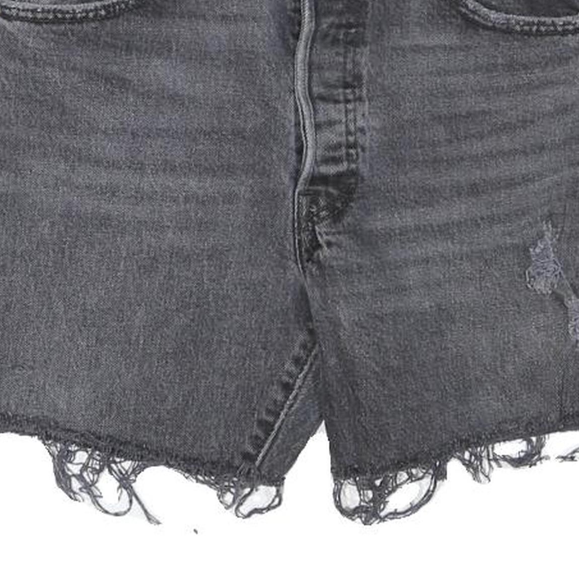 LEVI'S Womens Shorts Black Denim Cut-Off Distressed S W35 Casual Summer