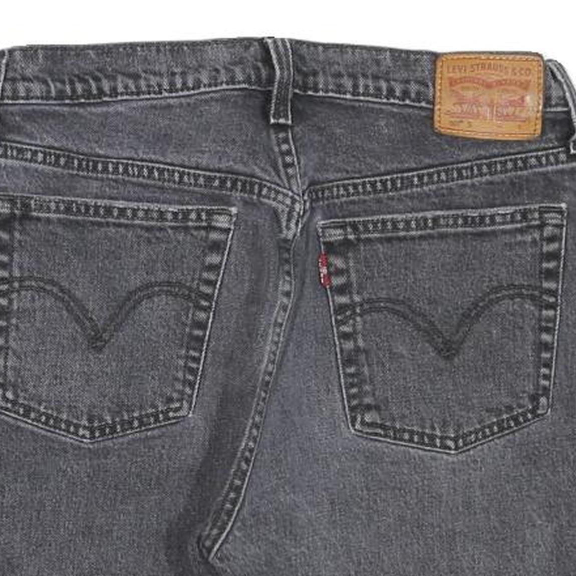 LEVI'S Womens Shorts Black Denim Cut-Off Distressed S W35 Casual Summer