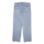 DICKIES Mens Regular Fit Light Blue Denim Jeans W34 L32 Cotton Blend Zip
