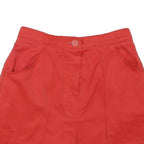 Womens Red Casual Shorts XS W24 Cotton Blend Classic Fit Button Closure