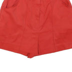 Womens Red Casual Shorts XS W24 Cotton Blend Classic Fit Button Closure
