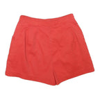 Womens Red Casual Shorts XS W24 Cotton Blend Classic Fit Button Closure