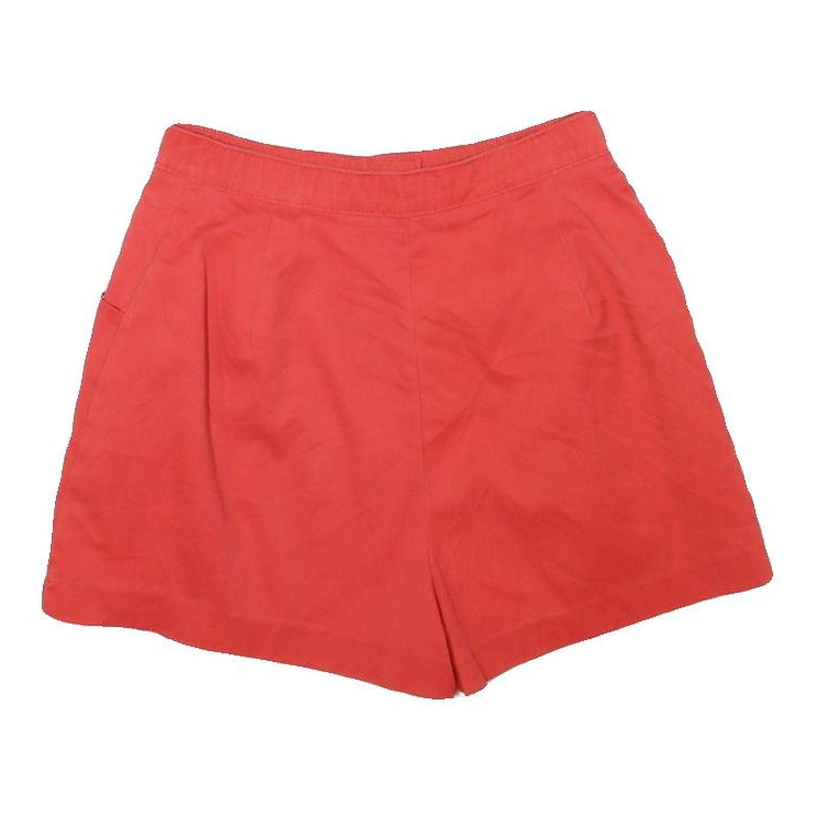 Womens Red Casual Shorts XS W24 Cotton Blend Classic Fit Button Closure