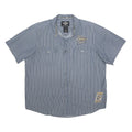 HARLEY DAVIDSON Mens Blue Striped Shirt 2XL Cotton Blend Casual Button Shirt