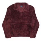 REEBOK Womens Maroon Jumper Plain 1/4 Zip Pullover XL Soft Polyester Comfort