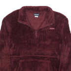 REEBOK Womens Maroon Jumper Plain 1/4 Zip Pullover XL Soft Polyester Comfort