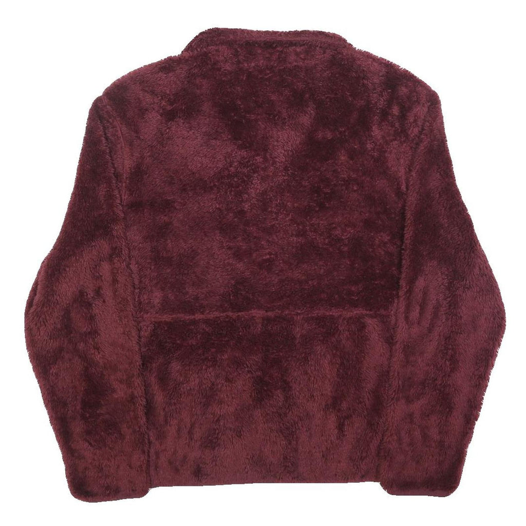 REEBOK Womens Maroon Jumper Plain 1/4 Zip Pullover XL Soft Polyester Comfort