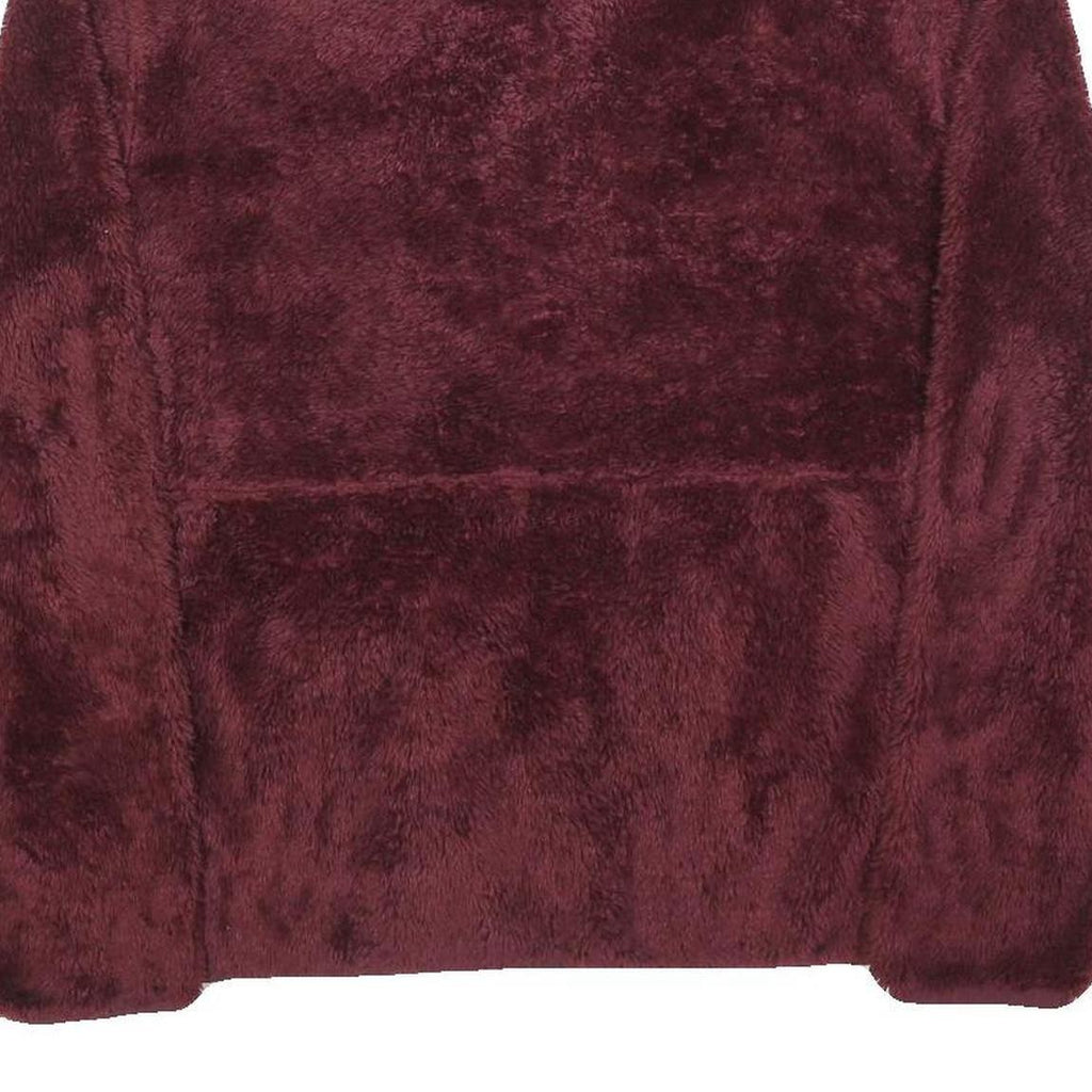 REEBOK Womens Maroon Jumper Plain 1/4 Zip Pullover XL Soft Polyester Comfort