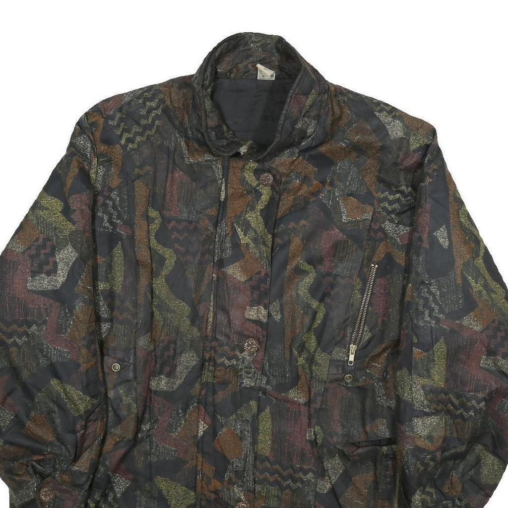 ASTOR 2000 Womens Black Floral Polyester Jacket UK 14 Zip Closure