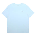TOMMY HILFIGER Mens Light Blue T-Shirt XL Short Sleeve Crew Neck Cotton Blend