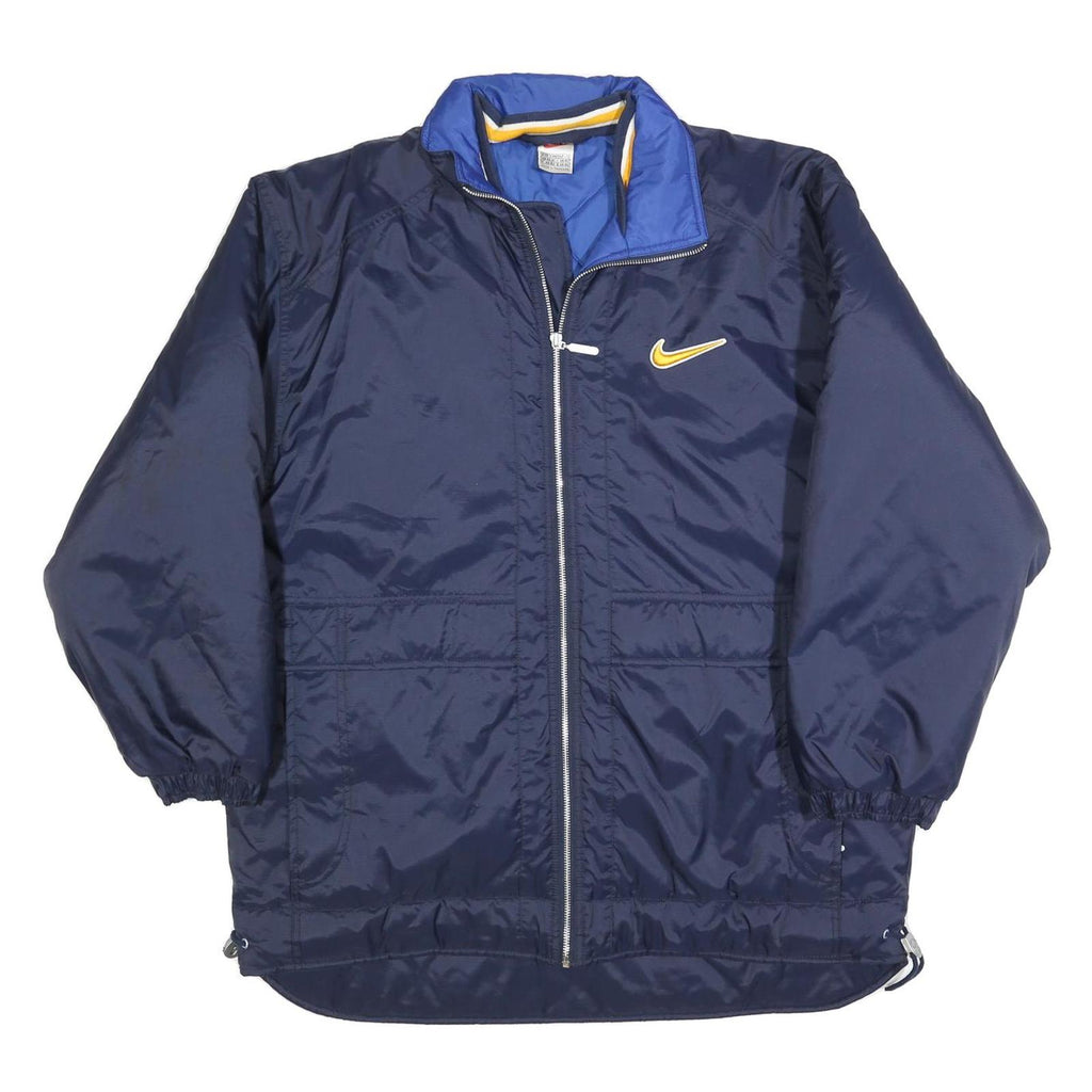 NIKE Mens Blue Yellow Swoosh Zip Polyester Blend Jacket M Casual Sportswear
