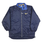 NIKE Mens Blue Yellow Swoosh Zip Polyester Blend Jacket M Casual Sportswear