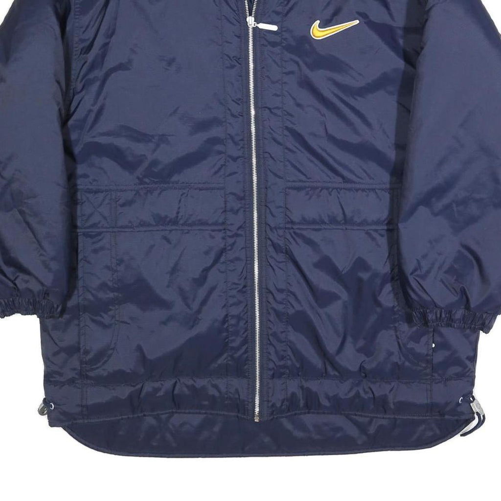 NIKE Mens Blue Yellow Swoosh Zip Polyester Blend Jacket M Casual Sportswear